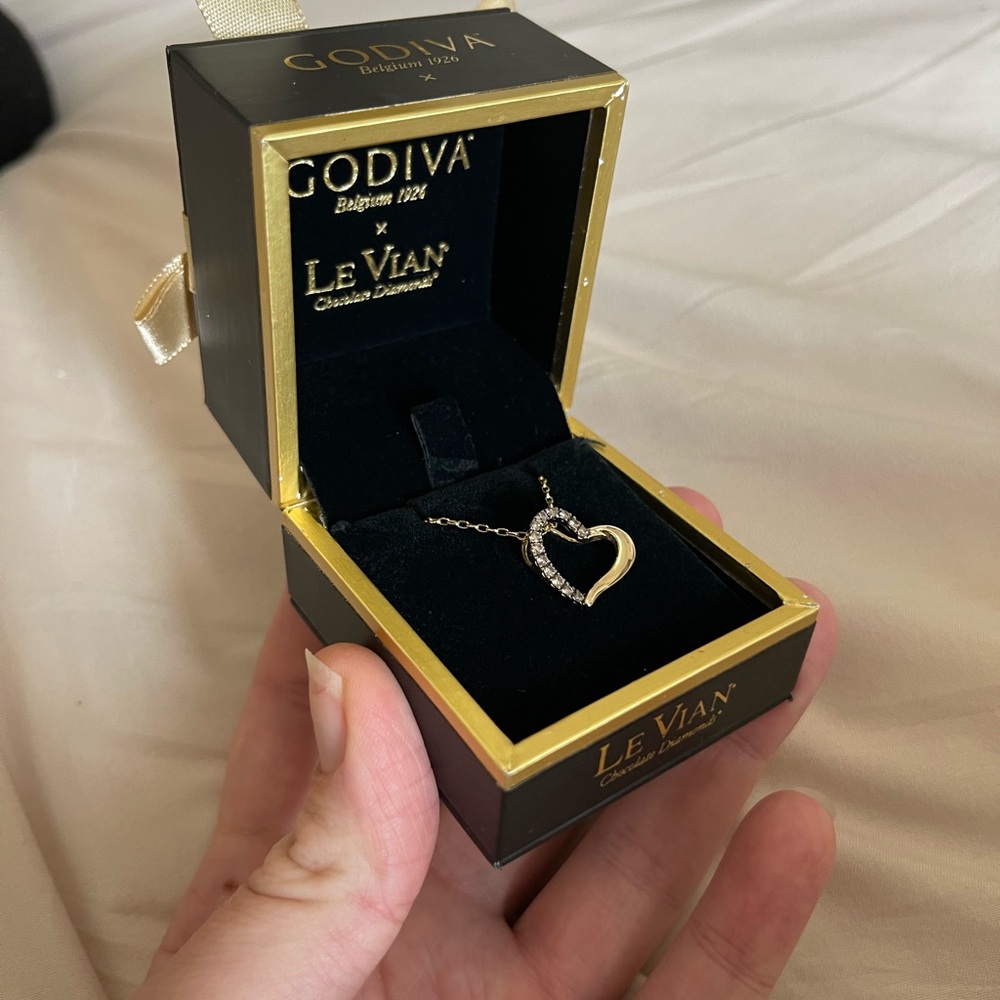 Le Vian® 14K Gold Chocolate Diamond Heart Necklace – 1/5 ct t.w. – Original Box - Picture 5 of 12
